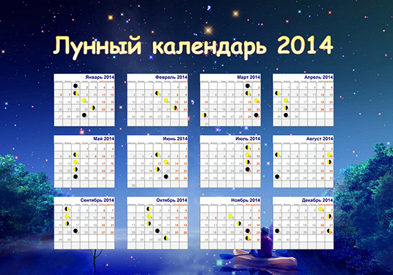 Лунный календарь 2014