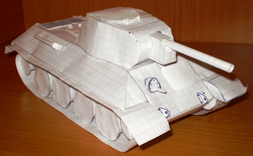 Как сделать из бумаги танк